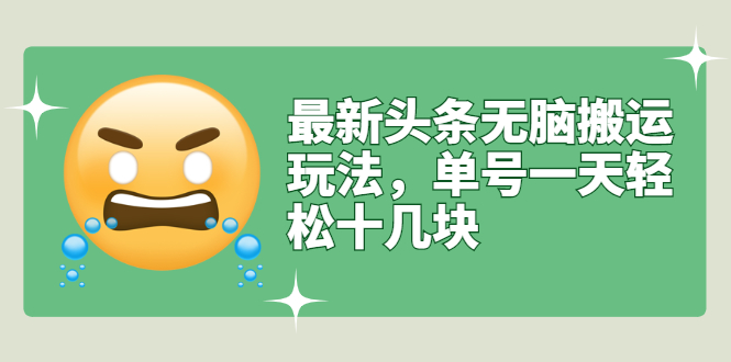 【副业项目3134期】最新头条无脑搬运教程，多号操作日赚几百块【实操课程+搬运软件】-易学副业