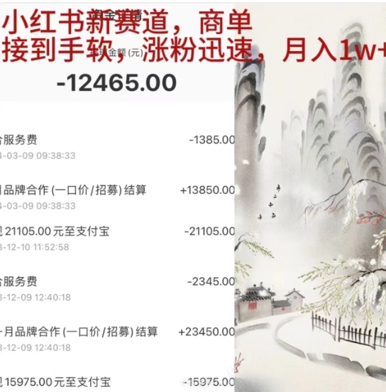 小红书新赛道，商单接到手软，涨粉迅速，一个月1w+-易学副业