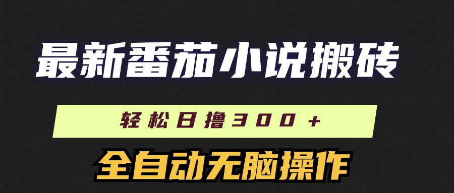 最新番茄小说搬砖，日撸300＋！全自动操作，可矩阵放大-易学副业