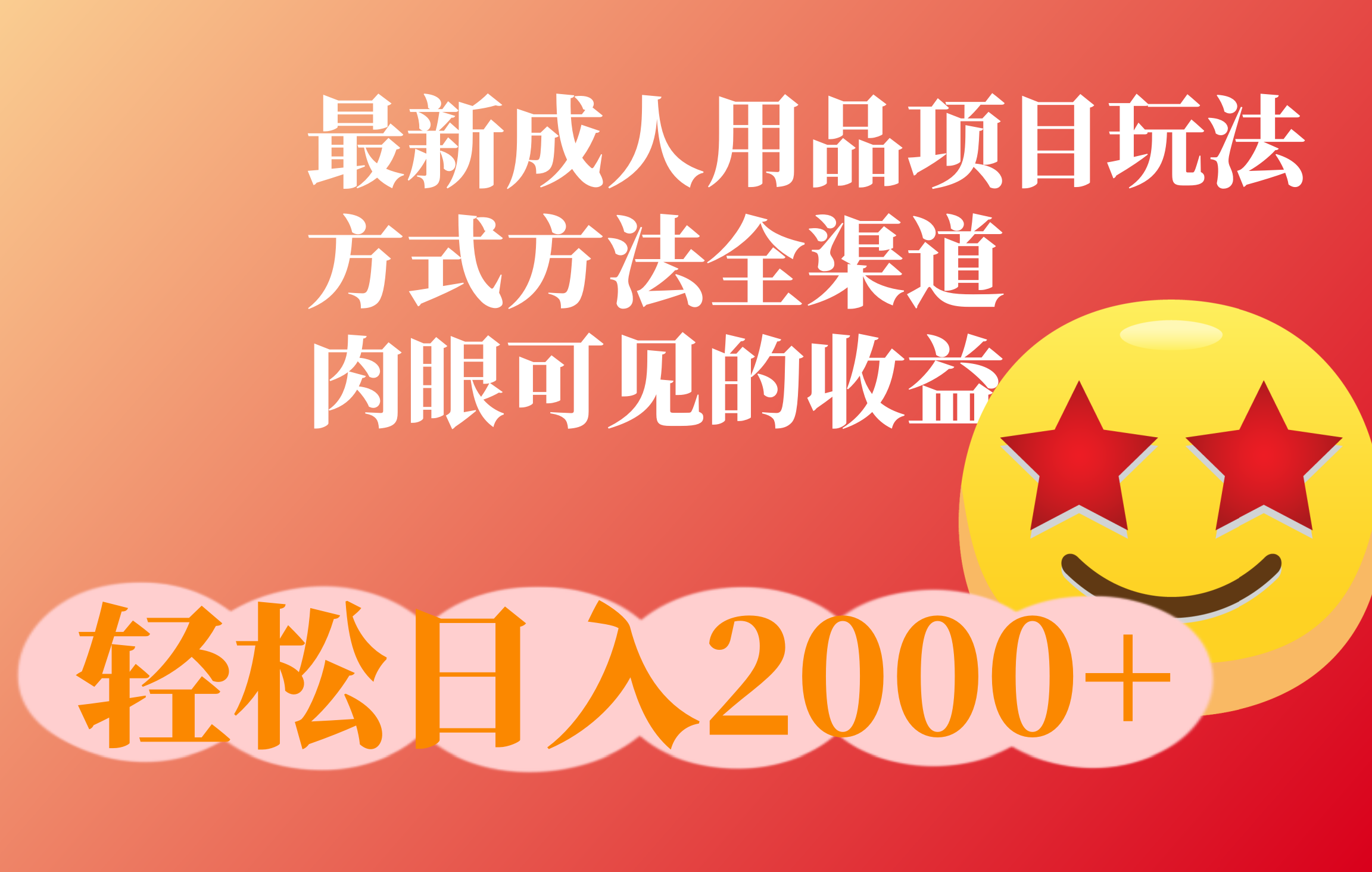 成人用品项目最新玩法，方式方法全渠道-易学副业