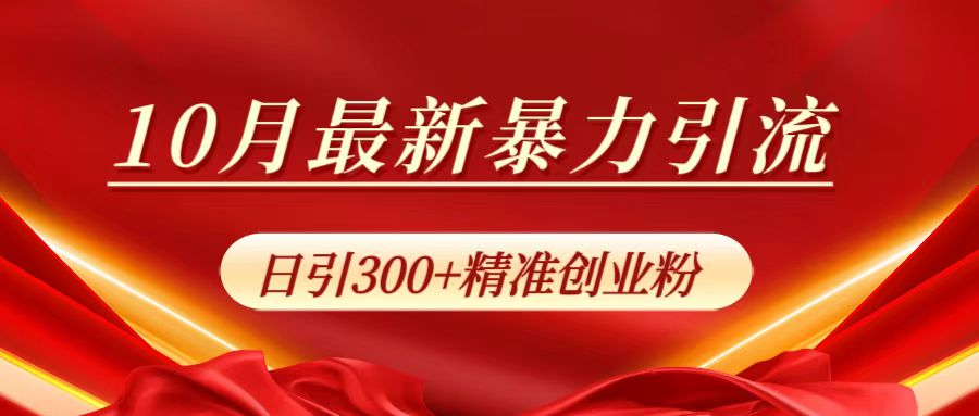 10月最新暴力引流，日引300+精准创业粉-易学副业