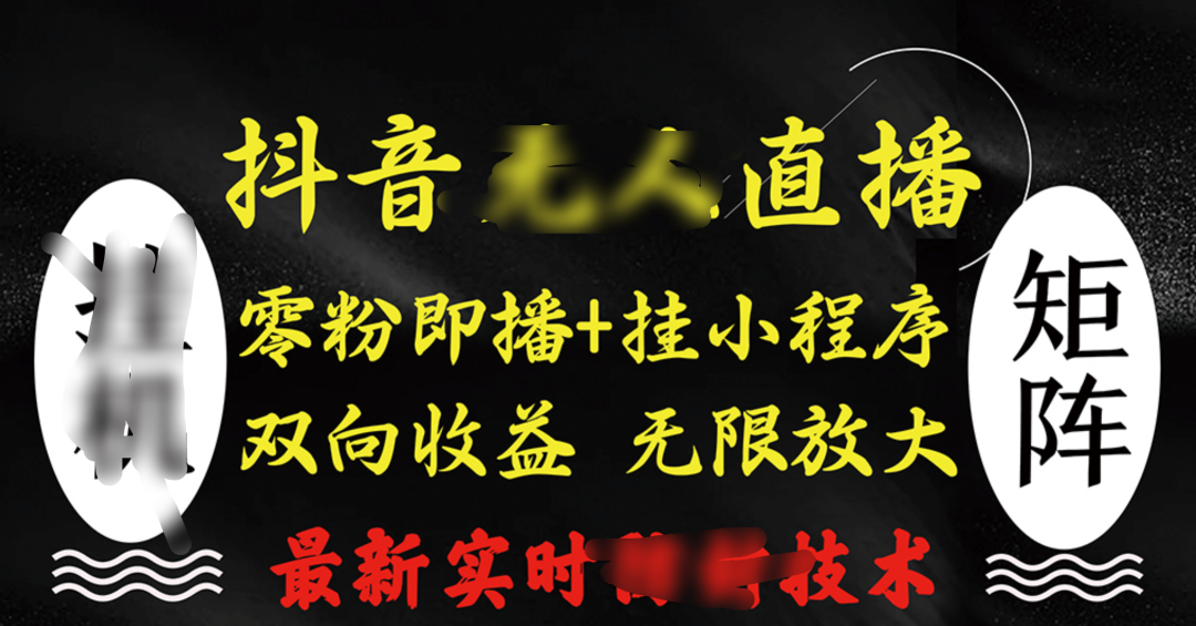 抖音无人直播最新独家玩法，小雪花+撸音浪双向收益，可矩阵放大-易学副业