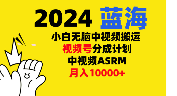 小白无脑复制-中视频视频号-分成计中视频ASRM-易学副业
