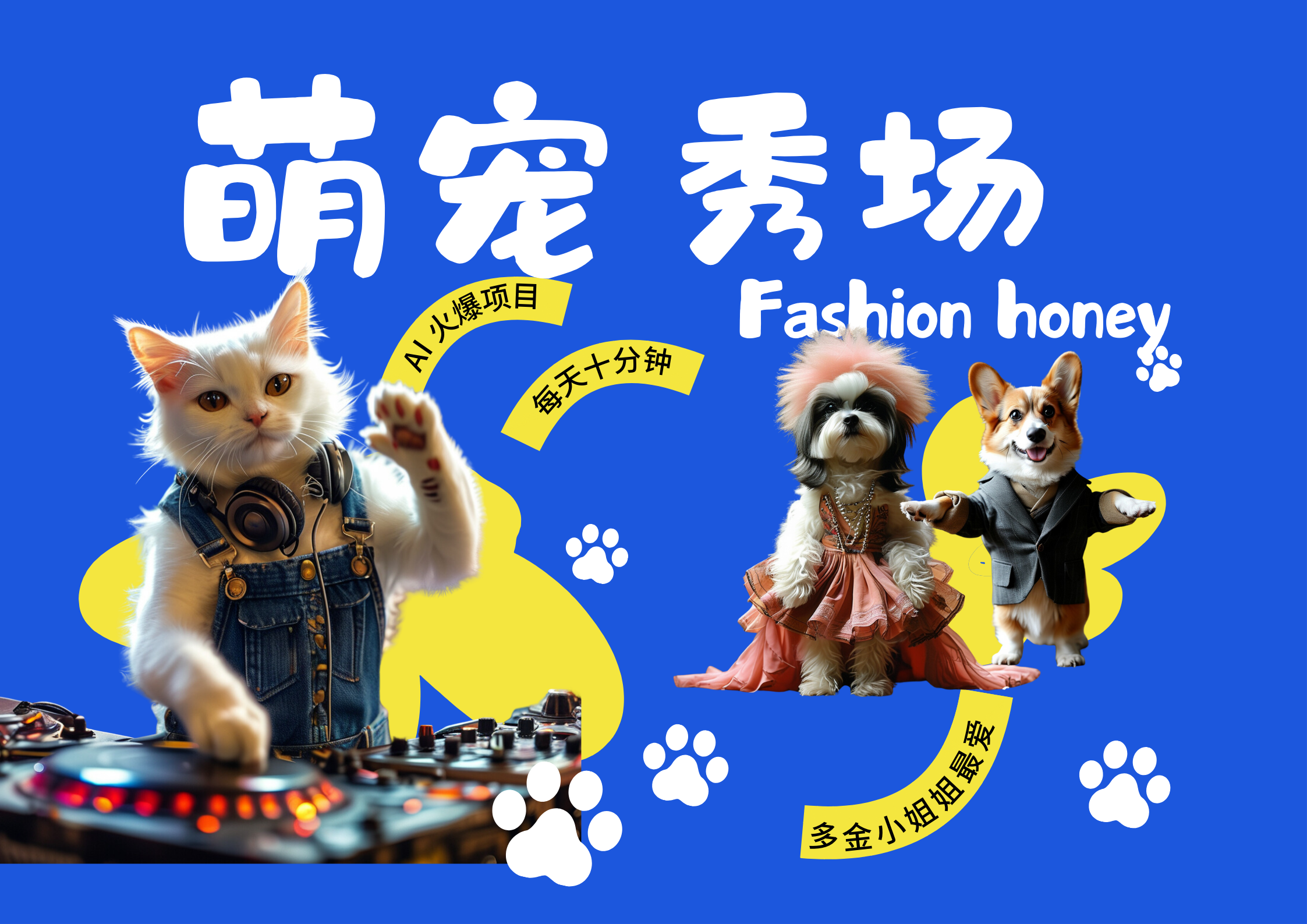酷飒动物跳舞走秀  时尚喵FASHION汪 多金小姐姐最爱的 轻松月入破万-易学副业