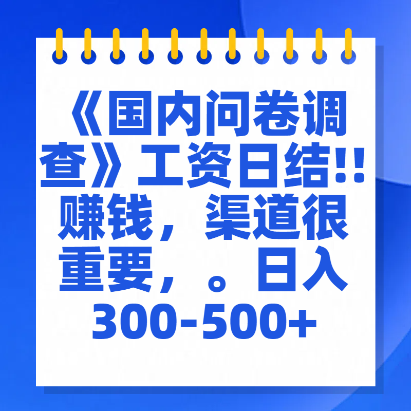 问卷调查答题，一个人在家也可以闷声发大财，小白一天2张，【揭秘】-易学副业