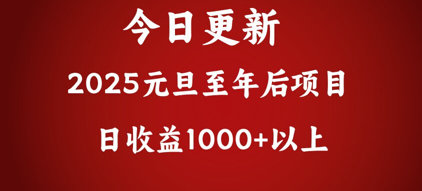 翻身项目，日收益1000+以上-易学副业