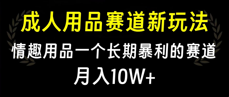 大人用品赛道新玩法，情趣用品一个长期暴利的赛道，月入10W+-易学副业