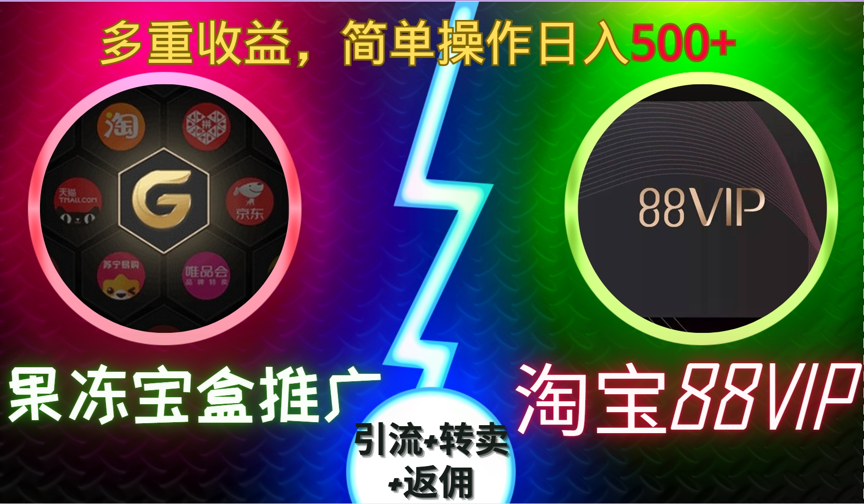 果冻宝盒推广88VIP，引流+转卖+返佣，多重收益，简单操作日入500+-易学副业