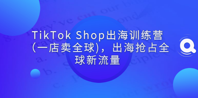 【副业项目3345期】tiktok电商怎么做（TikTok Shop出海训练营课程教你抖音跨境电商怎么做）-易学副业