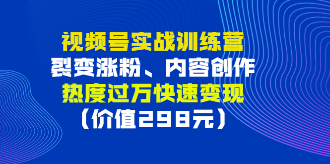 【副业项目3353期】视频号实战合集（视频号怎么创作推广涨粉）-易学副业