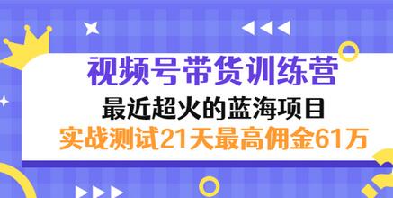 【副业项目3489期】视频号带货训练营，实战测试21天最高佣金61W（视频号带货怎么做）-易学副业