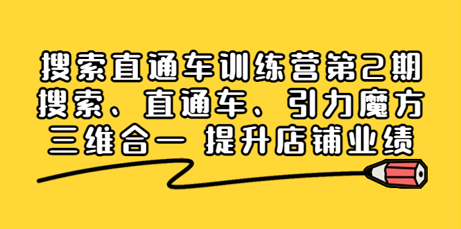 【副业项目4206期】搜索直通车训练营第2期：搜索、直通车、引力魔方三维合一 提升店铺业绩-易学副业