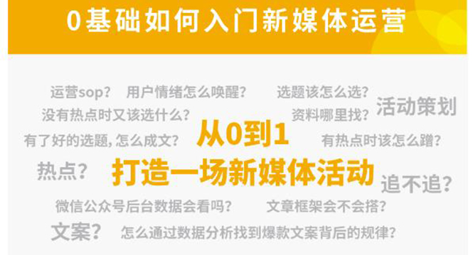 【副业项目4569期】新媒体运营系列课：课程零基础入门，解锁高薪职业必备的四项技能-易学副业