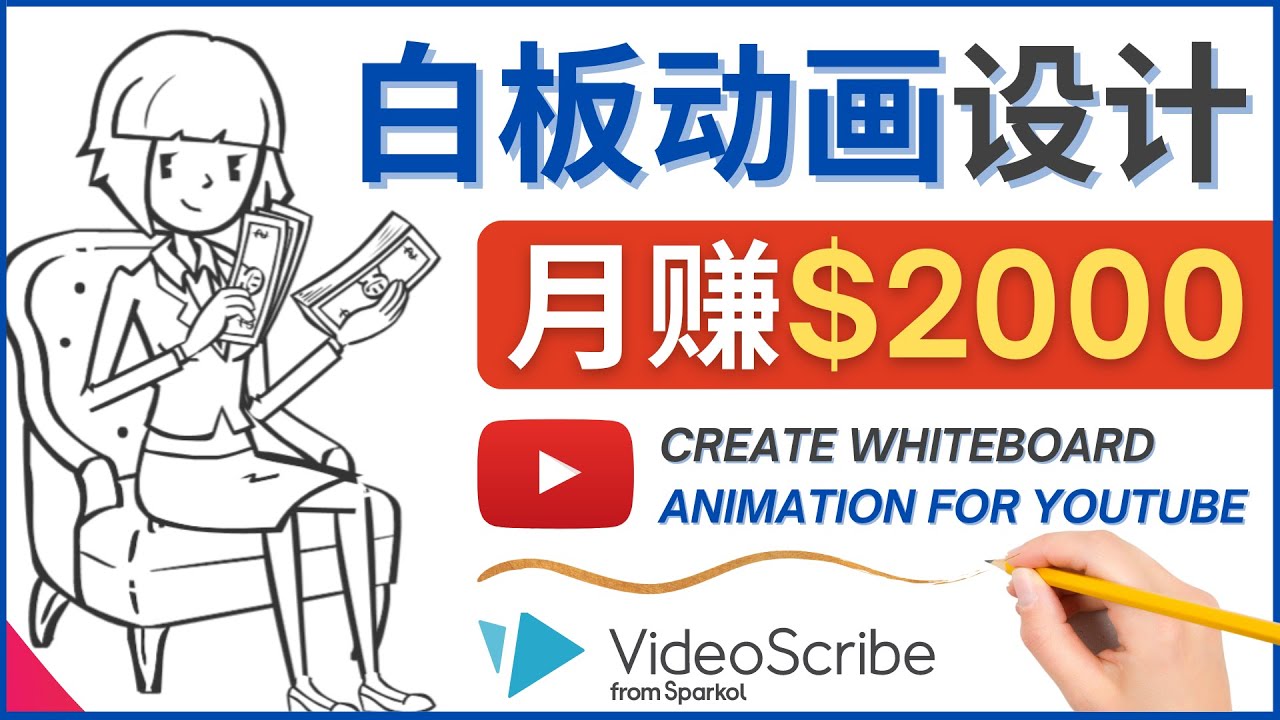 【副业项目4610期】创建白板动画（WhiteBoard Animation）YouTube频道，月赚2000美元-易学副业
