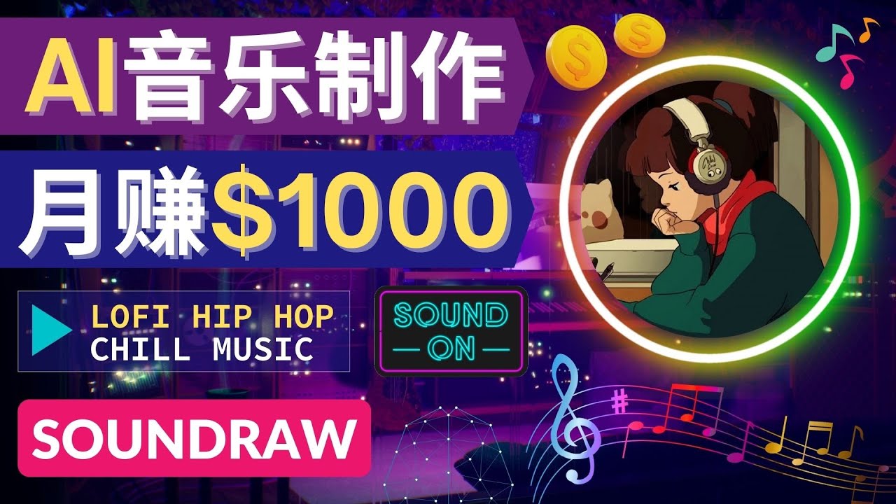 【副业项目4535期】无需任何音乐基础： 使用AI软件制作Lofi Hip Hop Chill Music 月赚1000美元-易学副业