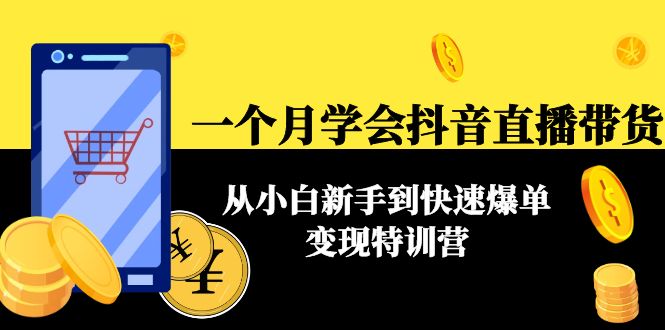【副业项目4577期】一个月学会抖音直播带货：从小白新手到快速爆单变现特训营(63节课)-易学副业