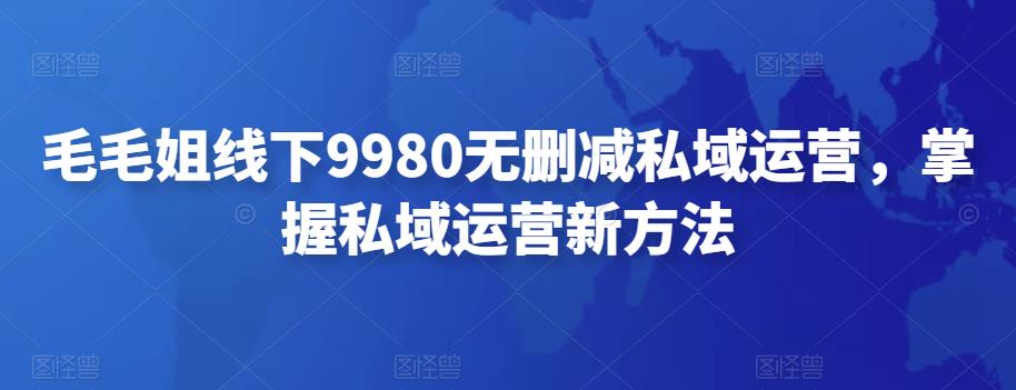 【副业项目4650期】毛毛姐线下9980无删减私域运营，掌握私域运营新方法-易学副业