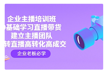 【副业项目4915期】企业主播培训班：0基础学习直播带货，建立主播团队，玩转直播高转化高成交-易学副业