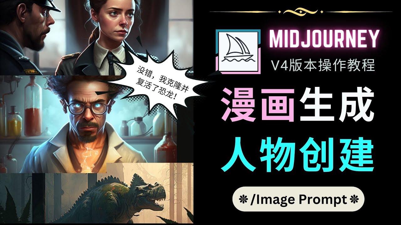 【副业项目5096期】Midjourney V4版本操作教程：2个简单参数，完成漫画生成，人物创建-易学副业