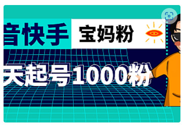 【副业项目5035期】抖音快手三天起号涨粉1000宝妈粉丝的核心方法【详细玩法教程】-易学副业