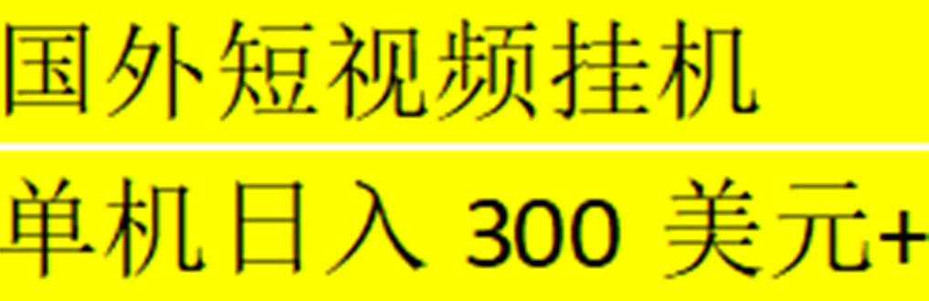 【副业项目5287期】海外暴力短视频挂机全自动撸美金 单机日入300美元+【脚本免费】-易学副业