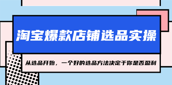 【副业项目5373期】淘宝爆款店铺选品实操，2023从选品开始，一个好的选品方法决定于你是否盈利-易学副业