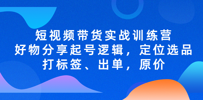 【副业项目5244期】短视频带货实战训练营，好物分享起号逻辑，定位选品打标签、出单，原价-易学副业