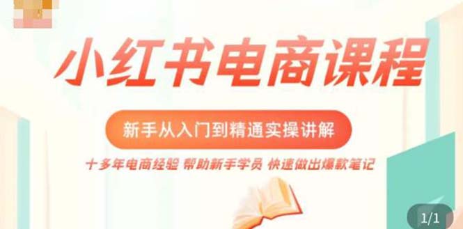 【副业项目5223期】小红书电商新手入门到精通实操课，从入门到精通做爆款笔记，开店运营-易学副业