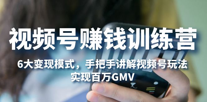 【副业项目5296期】视频号赚钱训练营：6大变现模式，对平台的各项功能详细讲解，实现百万GMV-易学副业