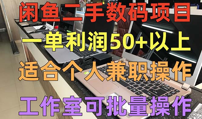 【副业项目5404期】闲鱼二手数码项目，个人副业低保收入一单50+以上，工作室批量放大操作-易学副业