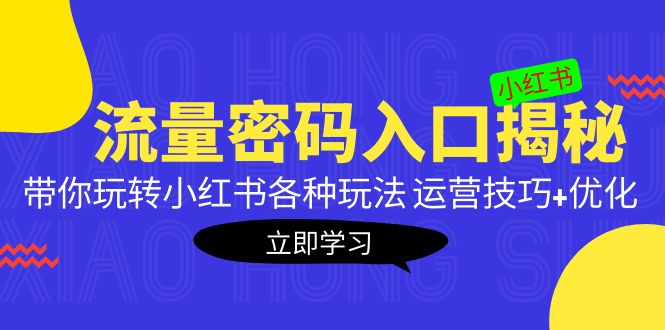 【副业项目5322期】小红书流量密码入口揭秘：带你玩转小红书各种玩法 运营技巧+优化-易学副业
