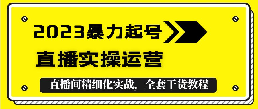 【副业项目5568期】2023暴力起号+直播实操运营，全套直播间精细化实战，全套干货教程-易学副业