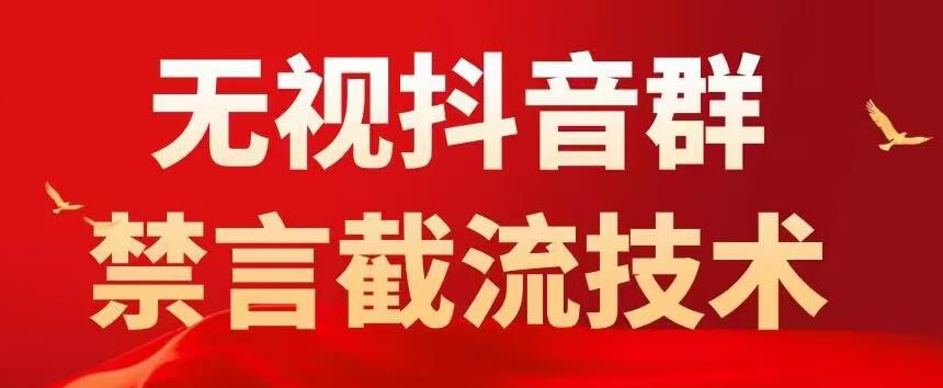 【副业项目5583期】抖音粉丝群无视禁言截流技术，抖音黑科技，直接引流，0封号（教程+软件）-易学副业