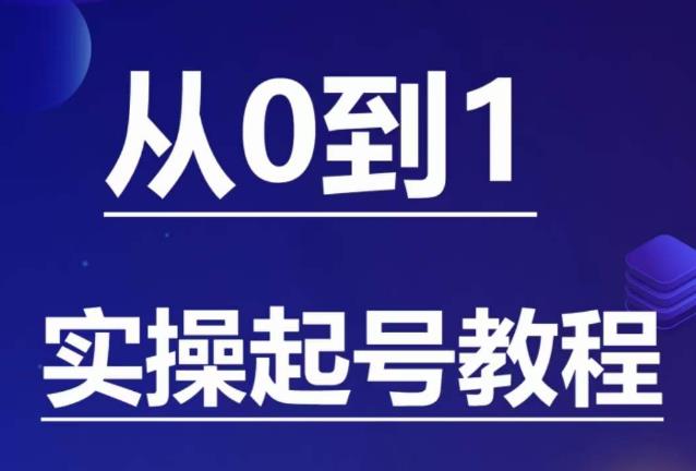 【副业项目6151期】石野·小白起号实操教程，​掌握各种起号的玩法技术，了解流量的核心-易学副业
