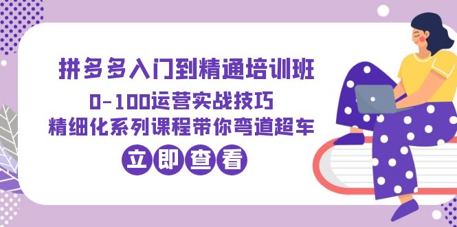 【副业项目6297期】2023拼多多入门到精通培训班：0-100运营实战技巧 精细化系列课带你弯道超车-易学副业
