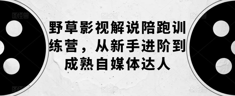 【副业项目6152期】野草影视解说陪跑训练营，从新手进阶到成熟自媒体达人-易学副业