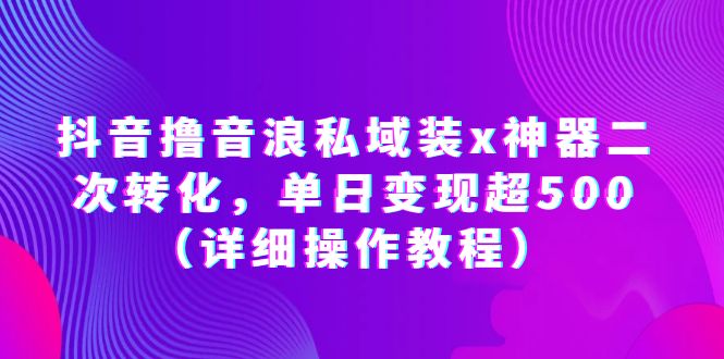 【副业项目6229期】抖音撸音浪私域装x神器二次转化，单日变现超500（详细操作教程）-易学副业