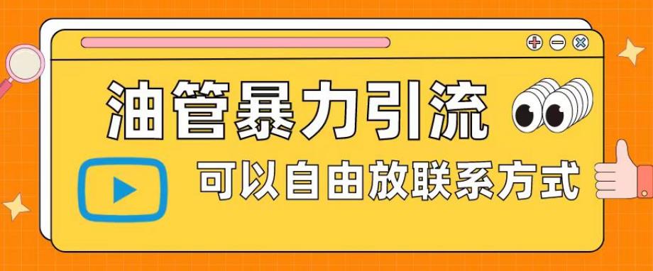 【副业项目6166期】油管暴力引流，可以自由放联系方式【揭秘】-易学副业