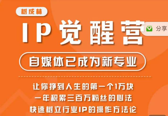 【副业项目6657期】树成林·IP觉醒营，快速树立行业IP的操作方法论，让你赚到人生的第一个1万块-易学副业