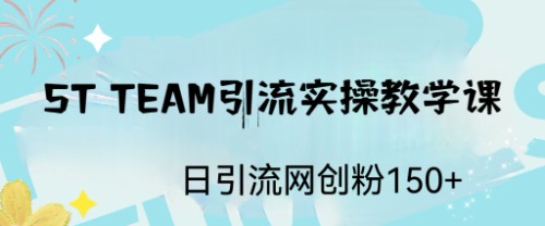【副业项目6745期】ST TEAM引流实操课，日引流网创粉100+-易学副业