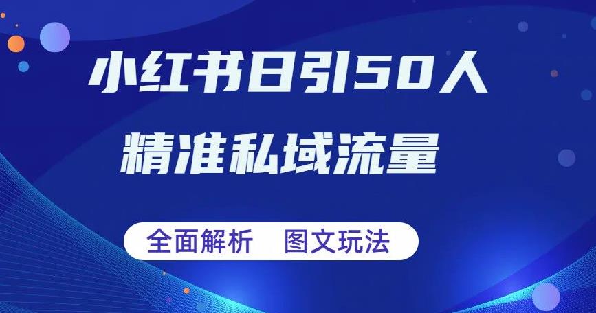 【副业项目6772期】全面解析小红书图文引流日引50私域流量【揭秘】-易学副业