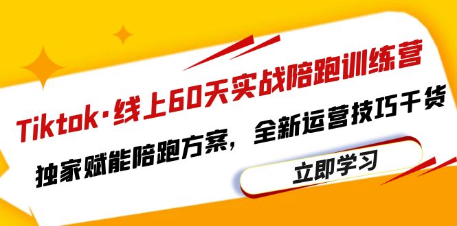 【副业项目6403期】Tiktok·线上60天实战陪跑训练营，独家赋能陪跑方案，全新运营技巧干货-易学副业