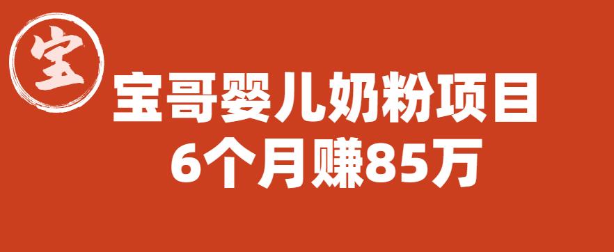 【副业项目6416期】宝哥婴儿奶粉项目，6个月赚85w【图文非视频】【揭秘】-易学副业