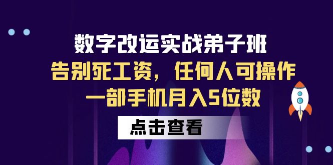 【副业项目6430期】数字 改运实战弟子班：告别死工资，任何人可操作，一部手机月入5位数-易学副业