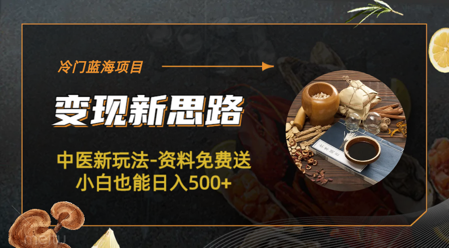 【副业项目6563期】冷门蓝海项目-中医新玩法-资料免费送小白也能日入500+-易学副业