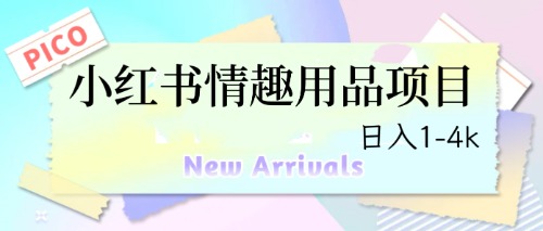 【副业项目6712期】最新小红书情趣用品项目，日入1-4k-易学副业