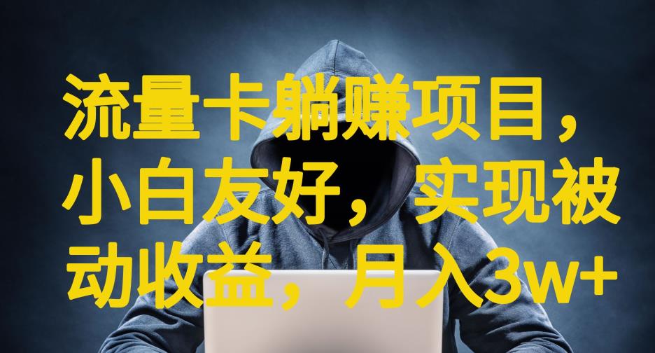 【副业项目6842期】流量卡躺赚项目，小白友好，开设后台，实现被动收益，只要出卡，就能一直赚钱，利润高昂【揭秘】-易学副业