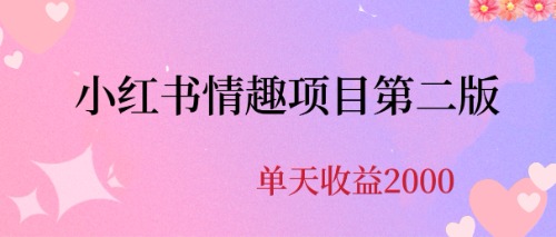 【副业项目6945期】最近爆火小红书情趣项目第二版,每天2000+-易学副业