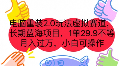 【副业项目7176期】电脑重装2.0玩法虚拟赛道，长期蓝海项目 一单29.9-易学副业