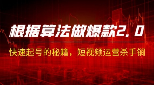 【副业项目7210期】《根据-算法做爆款 2.0》快速起号的秘籍-易学副业